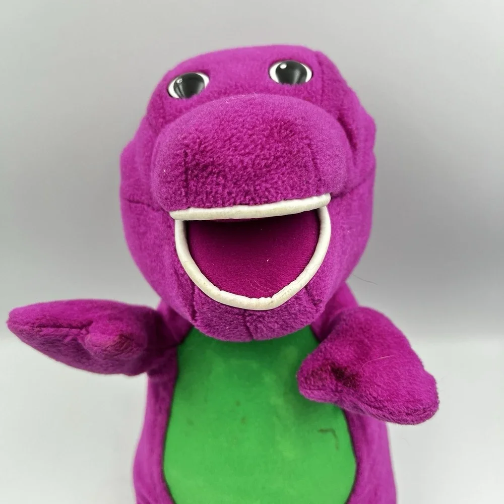 Vintage Fisher Price Mattel Barney 2001 Interactive Plush Works Talks Lights Up